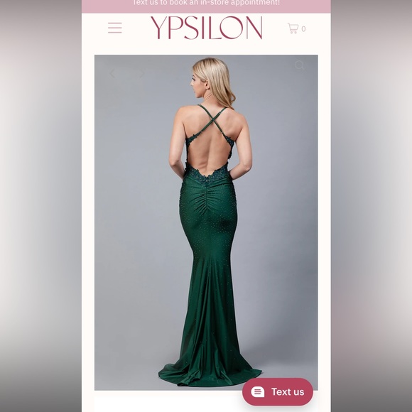 Gorgeous Emerald green long prom dress - Picture 4 of 5